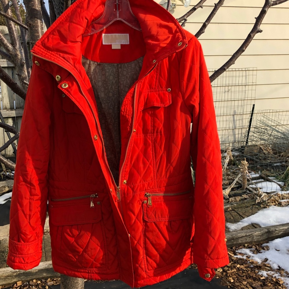 Michael Kors Hooded Jacket Fiery Orange color